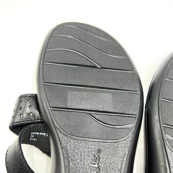 Clarks Womens Size 8 Black Leather Slip On Slides Comfort Sandals Shoes - Picture 10 of 13